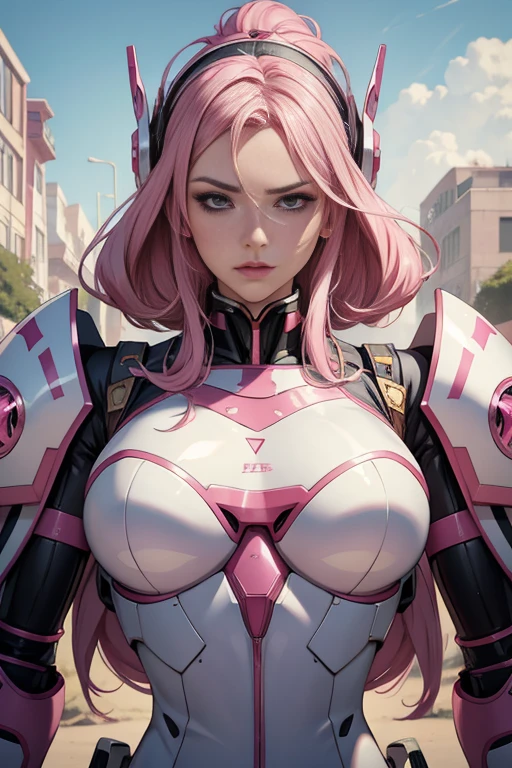 araffes with pink and white hair and pink and white helmet, detailed anime digital art, best 4k konachan anime wallpaper, anime mecha aesthetic, highly detailed digital art in 4k, dragon head female mecha robot, wlop and krenz cushart, anime highly detailed, aesthetic lock, advanced anime digital art