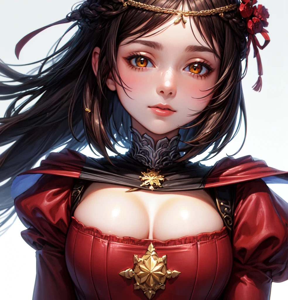(Highest quality, masterpiece, Very detailedな, Very detailed, Exquisite, 16K,Full HD),(White Background:1.5),、Big Breasts,No text,Upper Body,serana