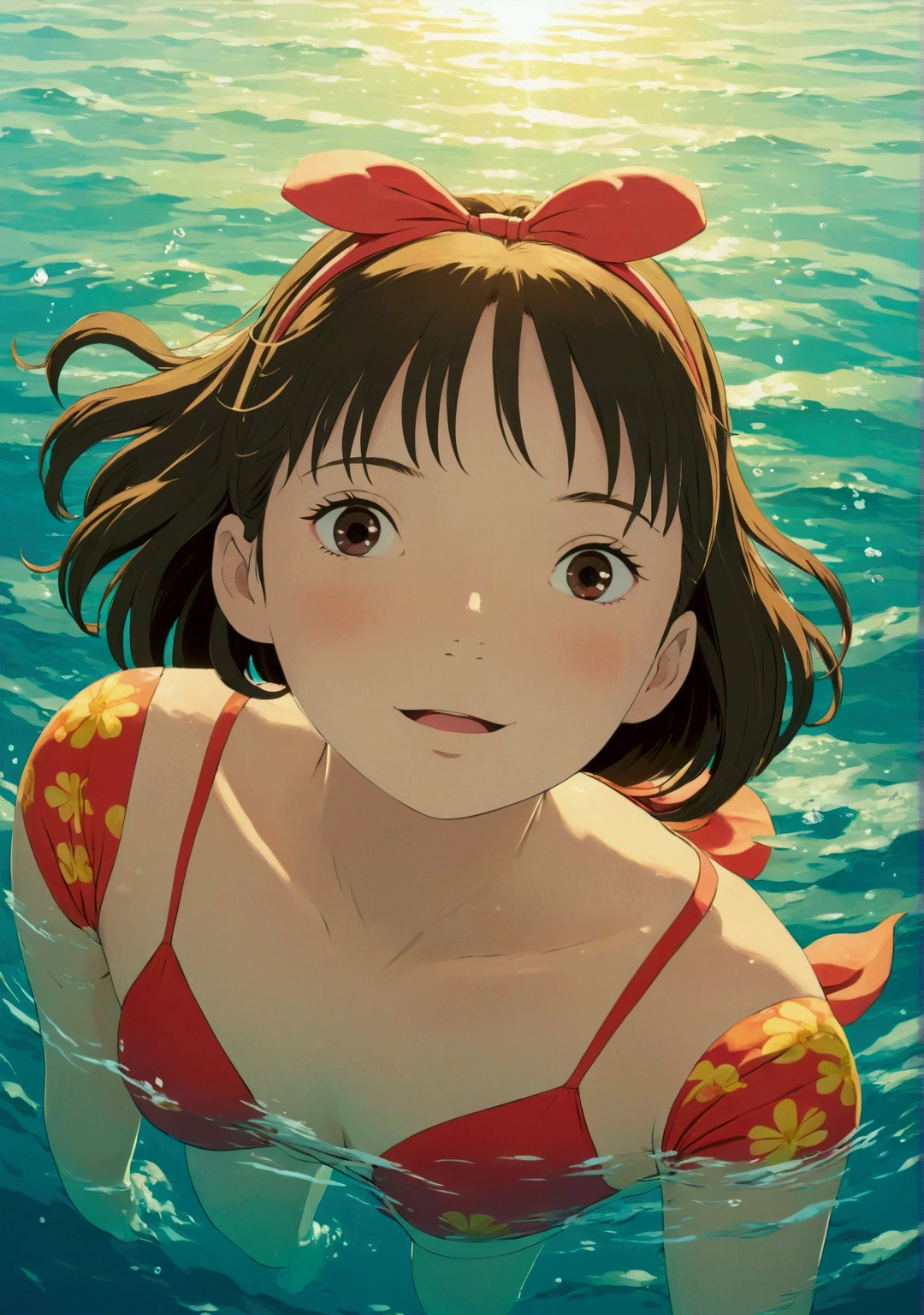 Ghibli summer Ocean Swim ring girl