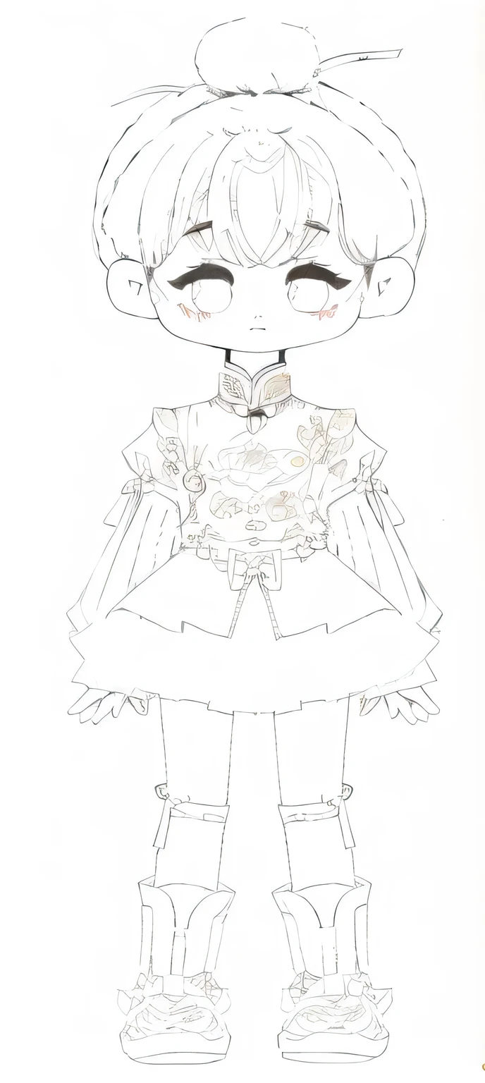 Exquisite coloring,black hair red skirt,Chinese style coloring,Clothing with paper-cut patterns