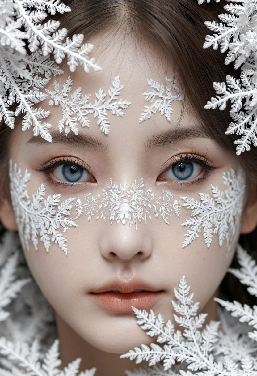 (absurd, high resolution, Extremely detailed), 1 Girl, Solitary, Very detailed eyes, (Official Art, Beauty and aesthetics: 1.2), (Fractal Art: 1.3), White powder color scheme, Most detailed
