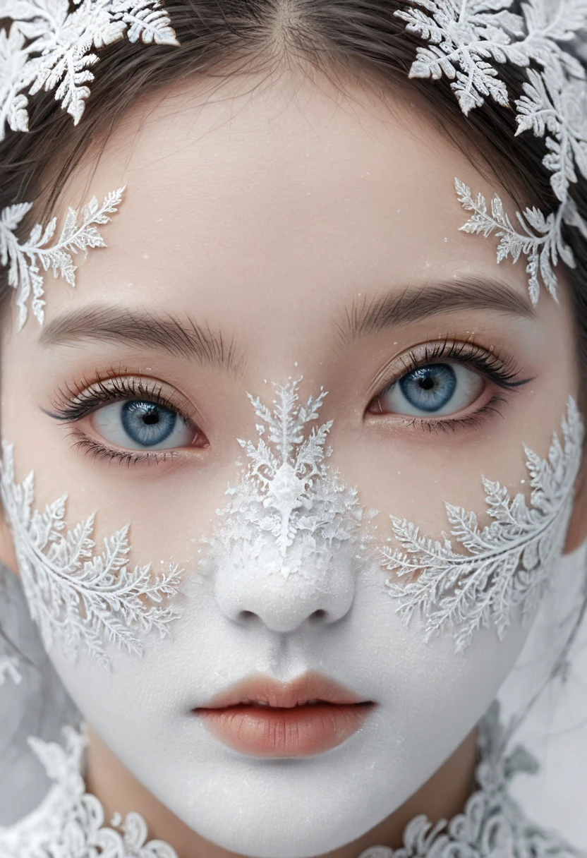 (absurd, high resolution, Extremely detailed), 1 Girl, Solitary, Very detailed eyes, (Official Art, Beauty and aesthetics: 1.2), (Fractal Art: 1.3), White powder color scheme, Most detailed