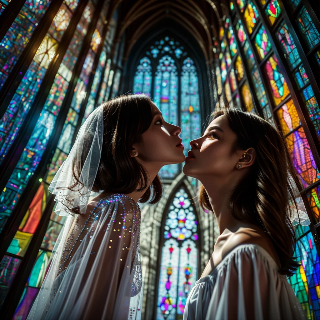 (NSFW:-0.98) . White and Red, (Dazzling colorful light pours down:1.2), (Ultra-detailed1.35), (Masterpiece:1.2) of professional photo with Hasselblad, (((Realistic and Photorealistic with touch of rawness:1.37))), (((Acutance:0.85), { from below | from side } )) . ((A group photo of many KAWAII girls in (school uniform)) with visible Overflowing Cleavage) and Navel without bra . (((Extremely detailed KAWAII face variations)) with joyful expressions), { Detailed natural eyes with (sparkling highlights:1.28) and long eyelashes | Rosy cheeks | Navel | (pretty Ass) | (Overflowing underboob) | Oiled Pearl skin Details | White panties with (blood seeping only in crotch area) | ((full of Flowers covering girl's body:1.25)) | (((Dazzling colorful stained glass with stunning elaborate details:1.2))) | Mystic sight | A Halo ling in the air | God rays | Haze | Lens flare | Luminescent particles | Kissing face to face } . Ultra-detailed, (Exposed:0.8), (((Nipple:-0.9))) .