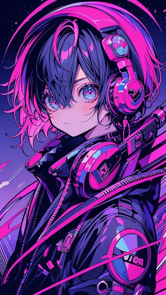 Anime guy with pink hair and blue eyes wearing a black jacket, Amazing anime 8k, Anime Shōnen, Spectacular anime style, Anime Aesthetics, Best anime 4k konachan wallpaper, Anime Cyberpunk art, Anime atmosphere, trigger anime art style, Anime Style, Anime Style 4k, Anime Cyberpunk, Anime Wallpaper, High quality anime art style, Style Anime
