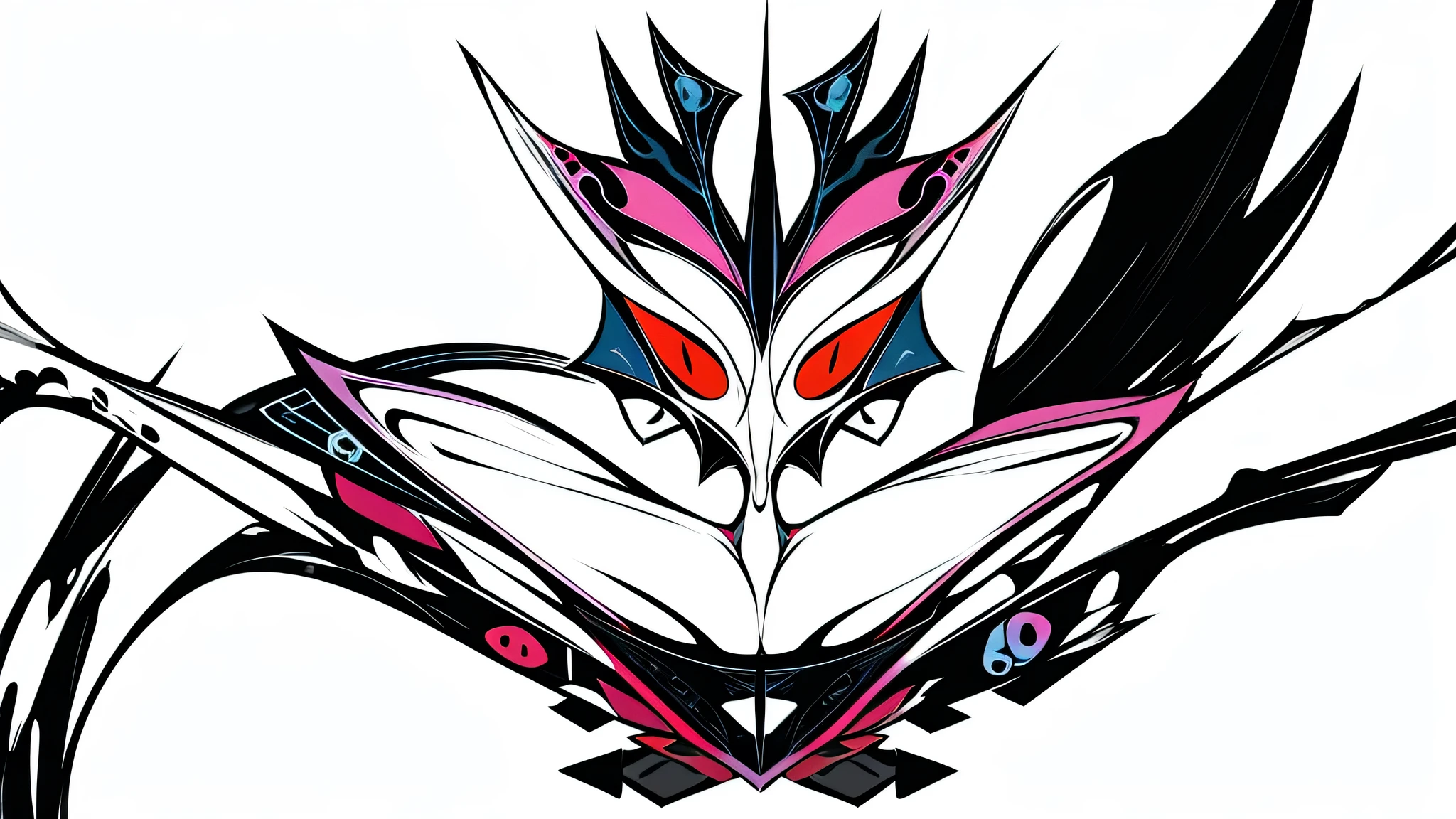 Simple drawing of a colored neo tribal with white background