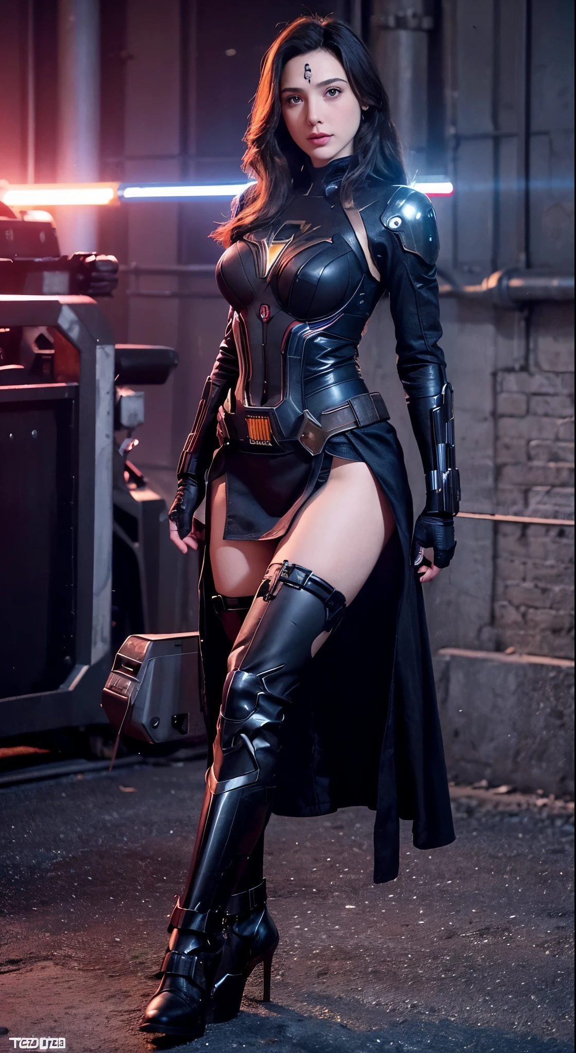 with high definition images，Gal Gadot stills、Superwoman、Black Widow，Film Stills、Burning city setting、rorschach、the avengers(2023)　Full body high quality images，Facial details