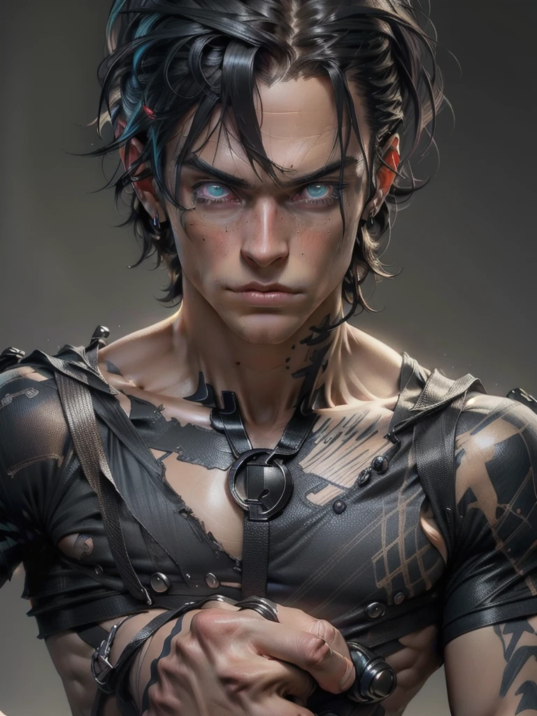 attractive young man, handsome young man, perfect body anatomy, detailed expressive eyes, highly detailed, masterpiece, 8K, super detailing, Precise, Best quality, HD, high resolution, cinematic lighting, light and shade contrast, Anatomically Correct, Hair Pulled Back,