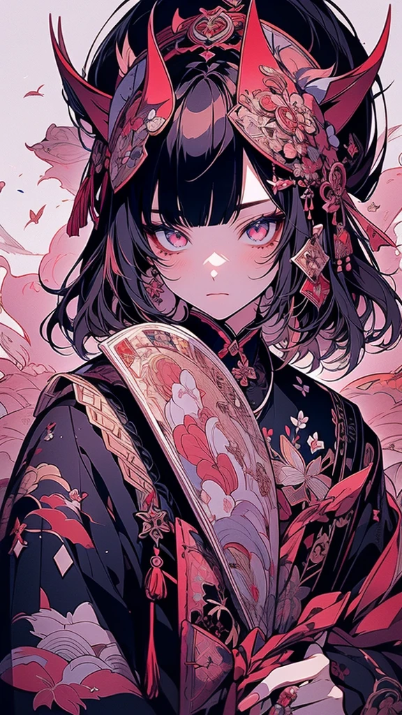 anime girl with a fan and a fan in her hand, onmyoji detailed art, palace ， a girl in hanfu, anime fantasy illustration, onmyoji portrait, korean art nouveau anime, a beautiful fantasy empress, high detailed official artwork, ancient chinese princess, digital anime illustration, a beautiful artwork illustration, onmyoji, detailed painting 4 k