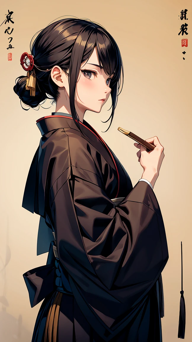 Illustrations related to Shudo。Suggestive and elegant expression、A young samurai serving an older one。Decorative elements that reflect historical context。
