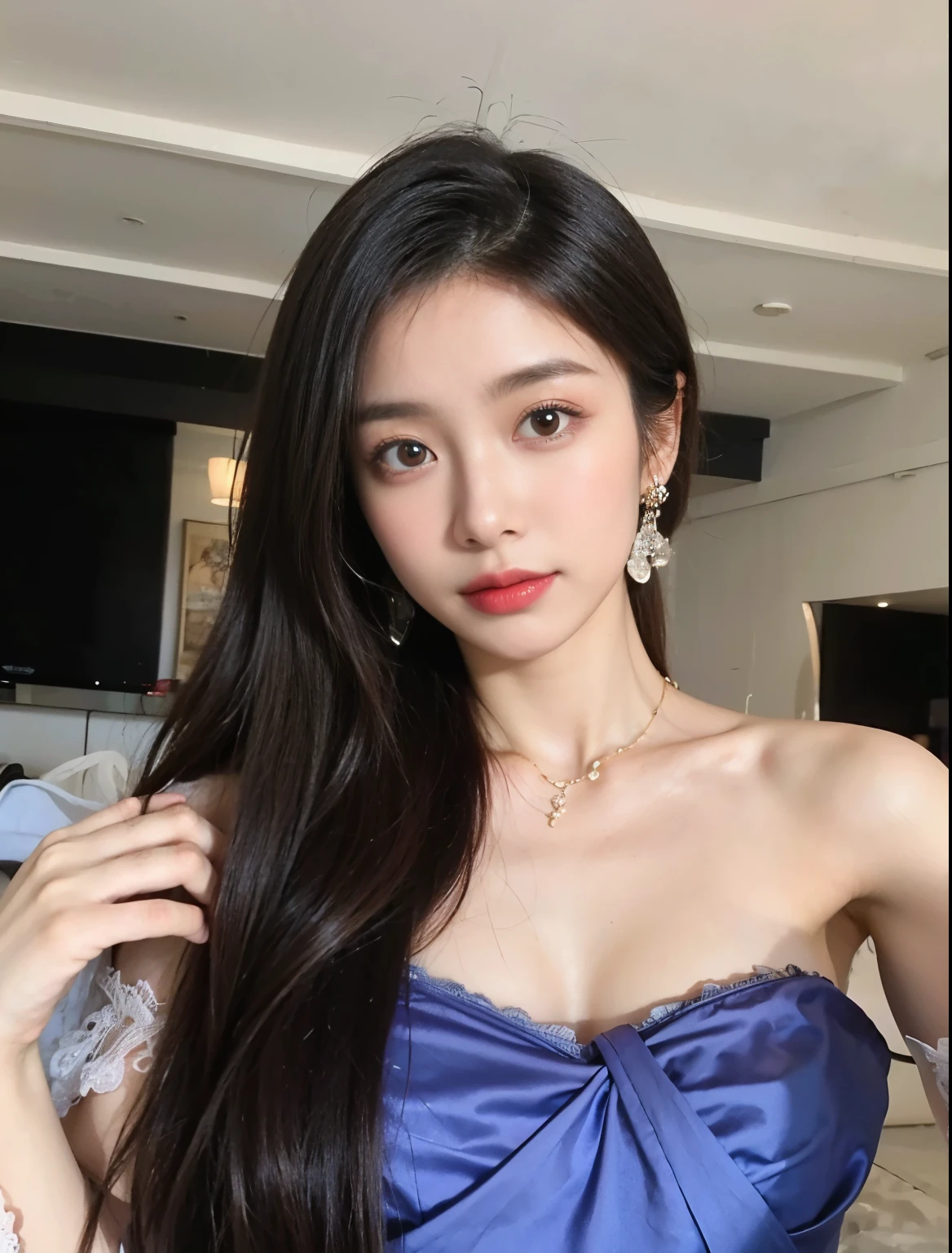Sharp focus :1.2, A pretty girl 24 years old with perfect figure :1.4, Slender abs :1.3, Raw photography、超A high resolution, full body, Ultra High Definition, Detailed Photo, Smiling, Sexy, Facing Camera, Close-up , (1girl), Beautiful Face, (Realistic Face),Beautiful Hairstyle, Realistic eyes, beautiful detail eyes, (realistic skin), beautiful skin, (sweater), absurd, attractive, ultra high resolution, ultra realistic, high definition, golden ratio,Good hands、10、high-reaster-piece、highest quality、head:1.3、((Hasselblad photo))、Fine Skin、crisp focus、(Light like a movie)、gentle lighting、Dynamic Ungle、[:(detailed face:1.2):0.2]、 Negative Pro, Highly detailed face and skin texture, Detailed eyes, Double eyelid,masterpiece,super fine eyes,super fine hand, face zoom, perfect makeup,(Huge breasts that look like they might burst:1.1),(Canon RF85mm f/1.2), (8K, RAW photos, best quality), (Practical, photograph Practical), (Extremely detailed, Best image quality, Super detailed, high resolution, Description of Extremely detailed, Super fine, Extremely exquisite and beautiful work), Beautiful and delicate girl, ((Perfect body)), Very detailed eyes and face, White skin, Noble beauty, ((Delicate skin texture, pores)), Perfect anatomical structure, Delicate and beautiful body, Delicate face, Slim abs, Slim waist), Big buttocks, ((Huge Breasts, Breast enlargement))