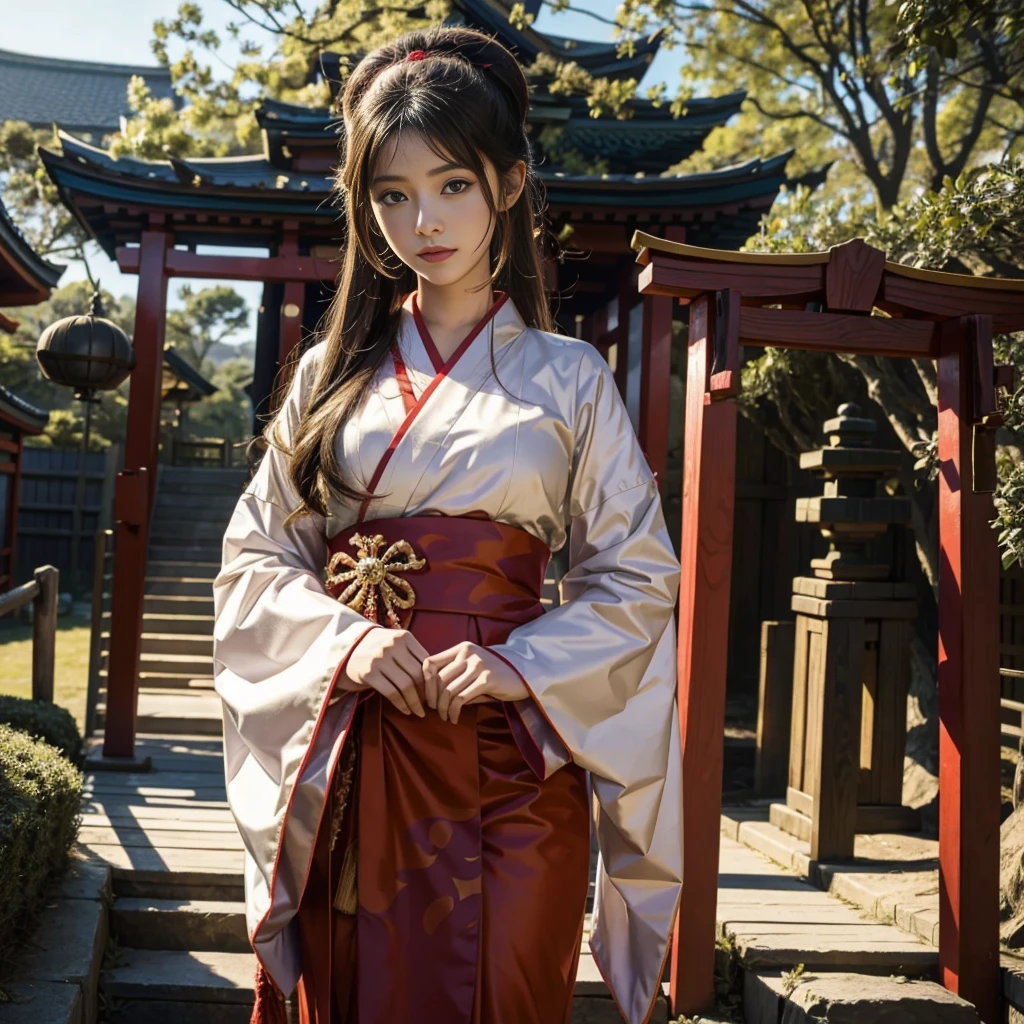 A gorgeous shrine maiden costume that catches everyone's attention