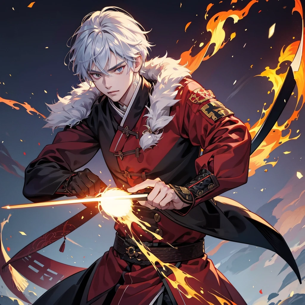 1 handsome Agatsuma Zenitsu, demon slayer, weapon, manly, handsome, weapon, tattoo, flame, demon slayer, 8k, hd, unreal engine,