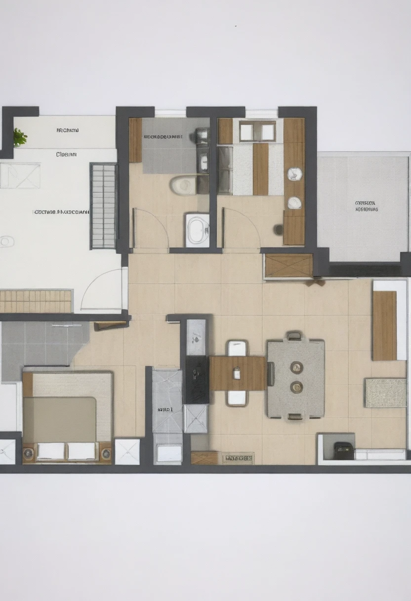 a drawing of a plan of a small apartment with a kitchen and living room, apartment design, architectural plan, floor plan, plan drawing, layout, flat 2 d, fancy apartment, house interior, architectural plans, single floor, architectural planning, building plans, 2 d autocad, black and white scheme, autocad, residential design, apartment set in the near future