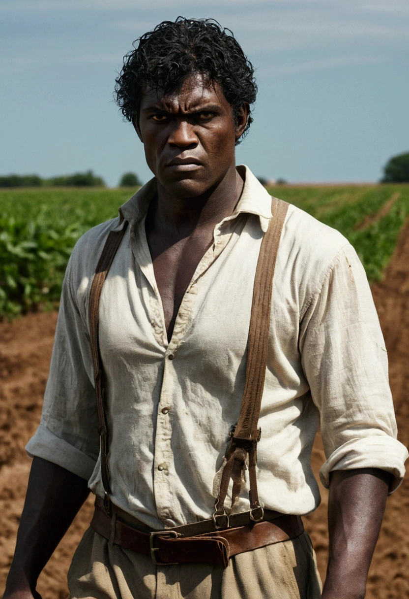 Cain is often described as a man of strong and robust build, with a serious and determined expression. Your skin is tanned from working in the sun, and your eyes reflect a mix of ambition and resentment. He has dark, messy hair, and your hands are calloused from cultivating the land.
Personalidade: Cain is hardworking and determined, but is also easily consumed by jealousy and anger. He feels a deep need for recognition and validation, what makes you vulnerable to envy. His impulsive nature and his inability to control his emotions lead him to make hasty and violent decisions..
outfit: Cain wears simple clothes made from rustic fabric, suitable for agricultural work. Your clothes are practical and worn, reflecting his life of constant toil in the fields.