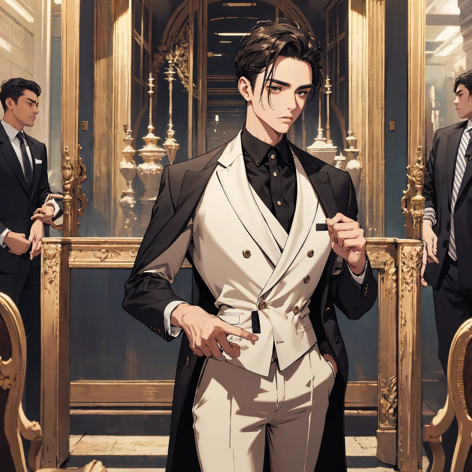 masterpiece , best quality , man , suit