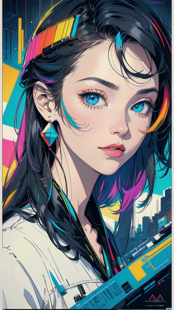 (((masterpiece, highest quality))),(((solo:1.2))),(((1girl:1.2))),32k wallpaper, very detailed, poster, vintage science fiction,(((((geometric cinematic movie poster))))), ((bauhaus)),(shape),(((abstract))),(mid century modern),movie poster,(((((portfolio))))),(((((Close-up))))),(((((bust up))))),((((more various angle)))),(((highlight))),Vast landscape,((((heterochromia)))),(((complete. detailed face))),(((Extremely talented))),(((most complecated machine))),(Colorful color scheme),(reflection neon light)