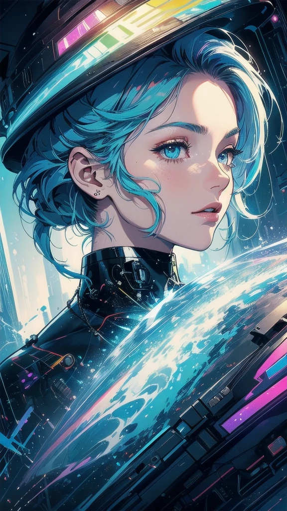 (((masterpiece, highest quality))),(((solo:1.2))),(((1girl:1.2))),32k wallpaper, very detailed, poster, vintage science fiction,(((((geometric cinematic movie poster))))), ((bauhaus)),(shape),(((abstract))),(mid century modern),movie poster,(((((portfolio))))),(((((Close-up))))),(((((bust up))))),((((more various angle)))),(((highlight))),Vast landscape,((((heterochromia)))),(((complete. detailed face))),(((Extremely talented))),(((most complecated machine))),(Colorful color scheme),(reflection neon light)