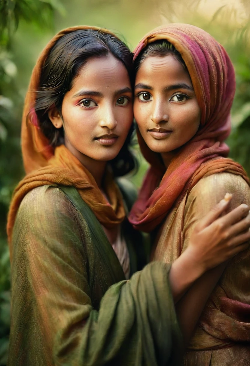 A woman in a pink hijab and black athletic wear sits with a gentle smile, her eyes sparkling with warmth and a hint of mischief. The soft sunlight casts a warm glow on her face, highlighting the delicate lines around her eyes.

[Photorealistic portrait, soft lighting, warm color palette, shallow depth of field, focus on the woman's eyes and smile], [Inspired by the work of Annie Leibovitz and Steve McCurry, capturing the essence of human connection and beauty], [Natural background with blurred greenery, soft focus, warm tones, subtle textures, high-quality rendering]