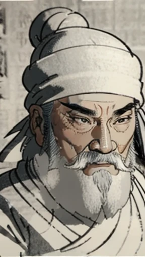 (((Monochrome)))、(((Ink Painting)))、((Line art))、Ancient Chinese man in armor、(Ancient Chinese hairstyle for men in white knitted hat)、As seen in the Romance of the Three Kingdoms々military commander、Highest quality、masterpiece、Ultra-high resolution、(Realistic:1.4)、Game Poster、Crisp and beautiful image quality、Embroidered cloth wrapped around a topknot、whole body , (Very detailed, bloom:1.5), (Highest quality, Concept Art, 4K), (analog:1.2), (high sharpness), (Detailed pupil:1.1), , Detailed face and eyes, masterpiece, Highest quality, (Very detailed photos:1.1), 8k, (Dynamic Short Hair), (PurerosFace_v1:0.2), [:(Detailed face:1.2):0.2], sharp, 