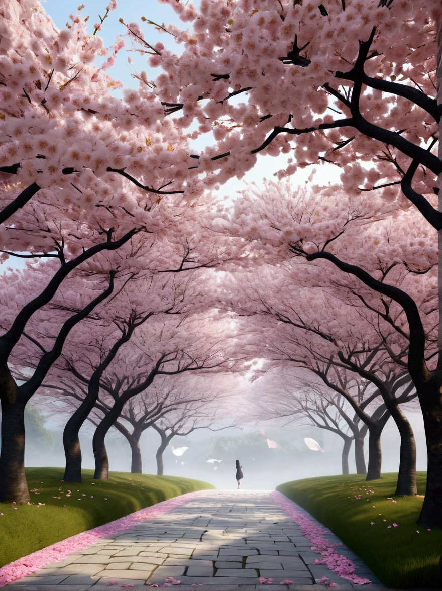 (breathtaking quality, 8k ultra HD, masterpiece:1.4), hyper-realistic:1.5, photorealistic:1.5, Ethereal Japanese Sakura Dream, Zen-inspired Wall Art, minimalist elegance, Cherry Blossoms in Full Bloom, 3D photorealistic render, exquisitely detailed, Magical Pink Sakura Snowfall, Serene Spring Awakening, Enchanting Floral Paradise, timeless beauty on canvas, soft pastel perfection, mesmerizing petal dance, tranquil nature's masterpiece