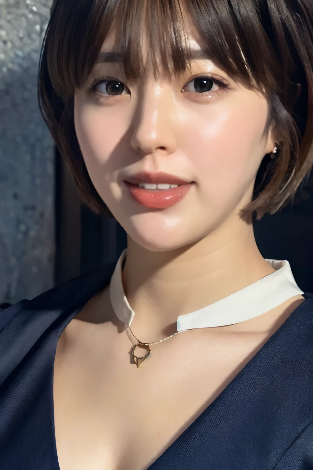 1girl in, (deep neckline:1.2), (Raw photo, Best Quality), (Realistic, Photorealsitic:1.4), masutepiece, Extremely delicate and beautiful, Extremely detailed, 2k wallpaper, amazing, finely detail, the Extremely Detailed CG Unity 8K Wallpapers, Ultra-detailed, hight resolution, Soft light, Beautiful detailed girl, extremely detailed eye and face, beautiful detailed nose, Beautiful detailed eyes, Short hair, Cinematic lighting, Winter scene, Perfect Anatomy, Slender body,
INFO　camisole