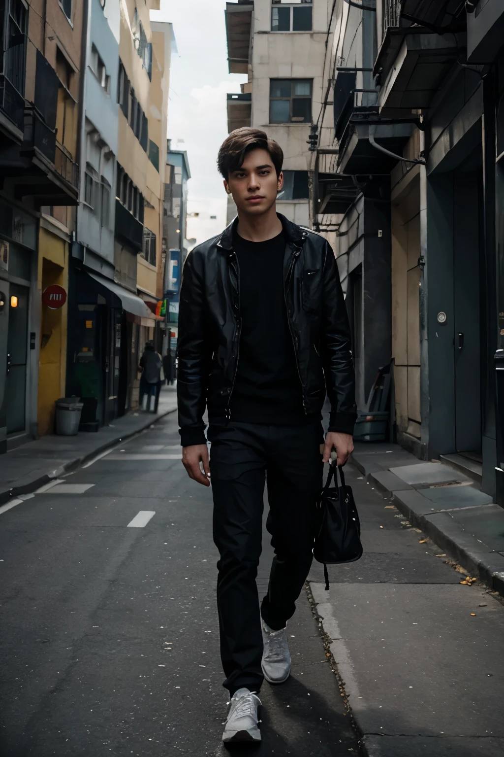 Animation young man alone 