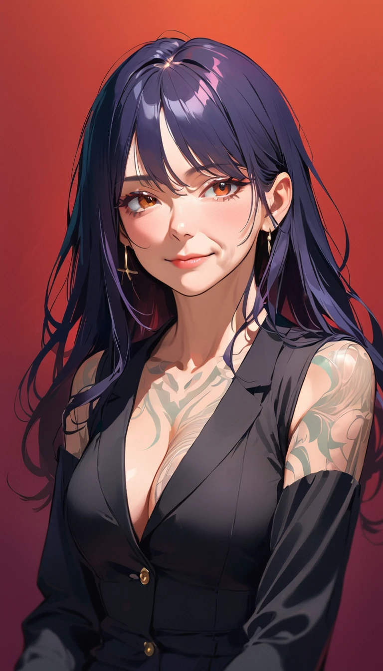 (((wrinkles skin))), 50 years old, a woman , ((Ultra-slender)), Stylish clothing, Upper Body