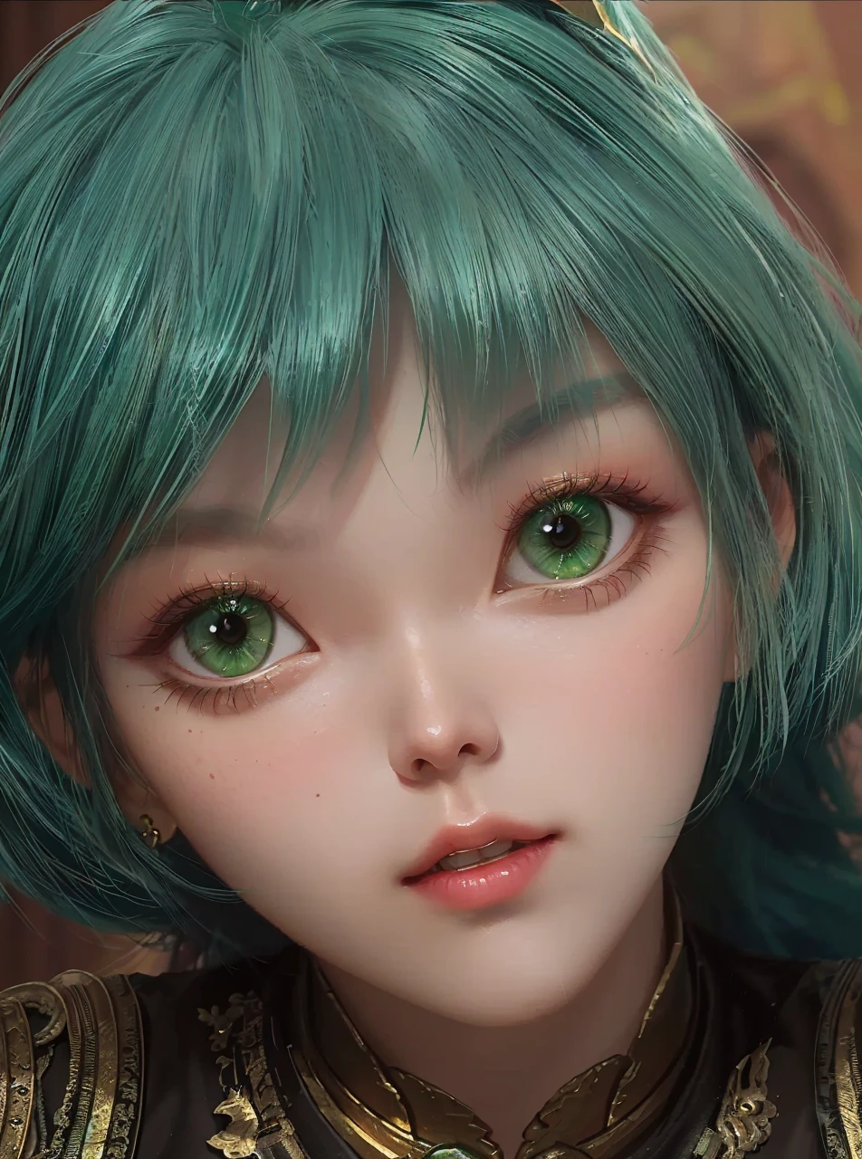 a close up of a woman with green hair and a green mask, beautiful character painting, guweiz, artwork in the style of guweiz, geen haired deity, by Yang J, epic exquisite character art, stunning character art, by Fan Qi, by Wuzhun Shifan, guweiz on pixiv artstation