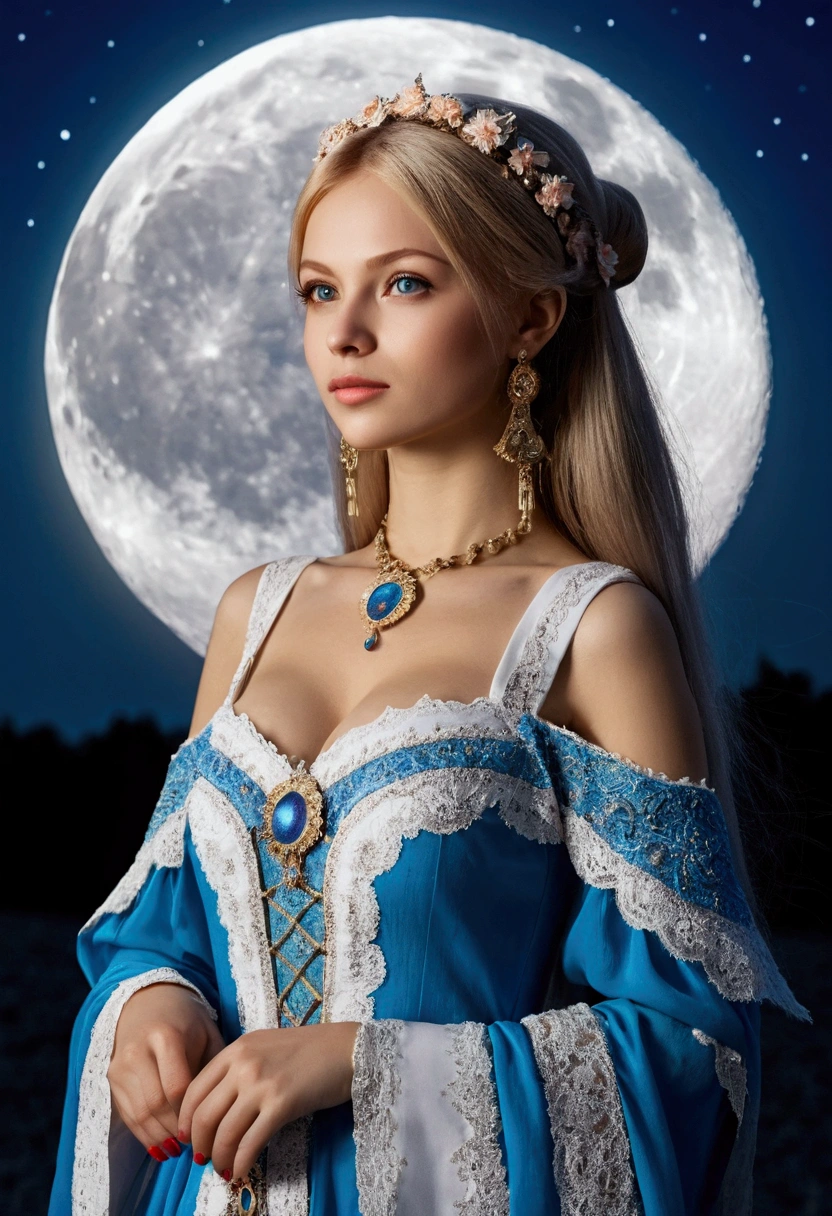 fairytail beautiful ukranian woman at moon day