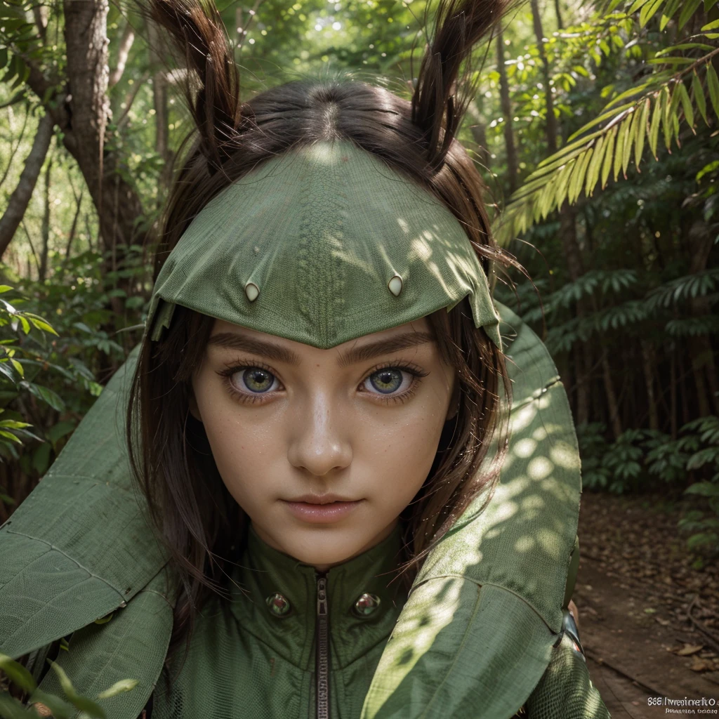 trampatrixmantis,short,manga mantis,Alone, 1 girl,Whole body,Session,forest background,masterpiece,Alone,beautiful detailed eyes,finely detail,detailed face,vivid color,5 fingers,finely detailed,hyper detailed,detailed hand,8k,finely detailed beautiful eyes,high resolution illustration,Best Quality,
