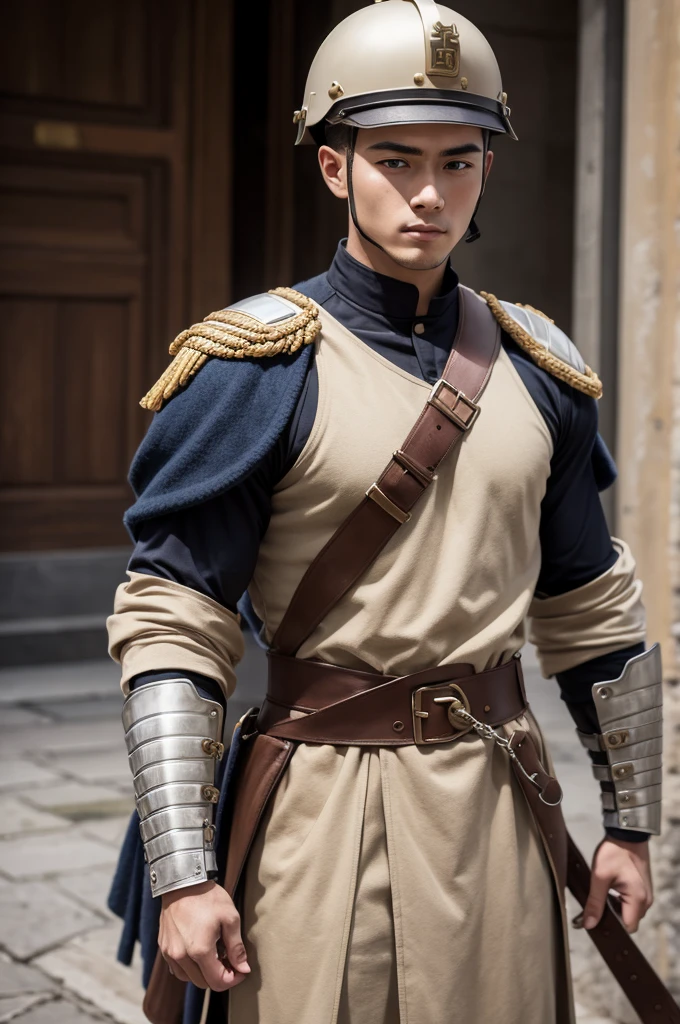 A Roman soldier with modernized clothes