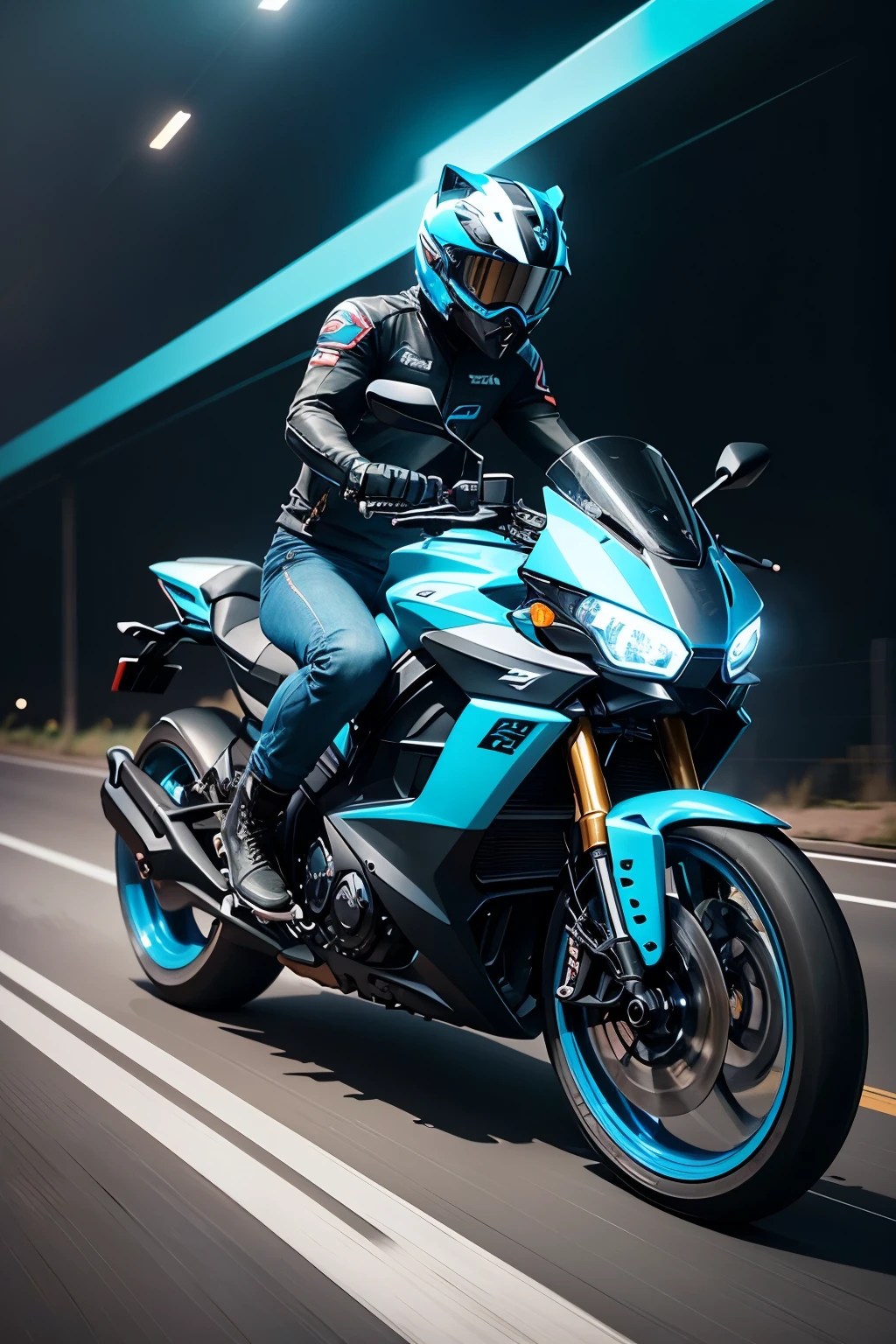 Tiger Electric S2: This image depicts a sleek, futuristic electric motorcycle, the Tiger Electric S2. The motorcycle is primarily painted in a vibrant electric blue, showcasing its eco-friendly credentials. The headlight is a modern, stylish LED design that cuts through the night like a beacon. The front wheel is adorned with a metallic, tiger-shaped emblem, symbolizing power and speed. The bike boasts a streamlined body, with aerodynamic lines that hug the ground, adding to its overall aerodynamic efficiency. The seat is low-slung, inviting the rider to lean into the ride, and the handlebars are positioned