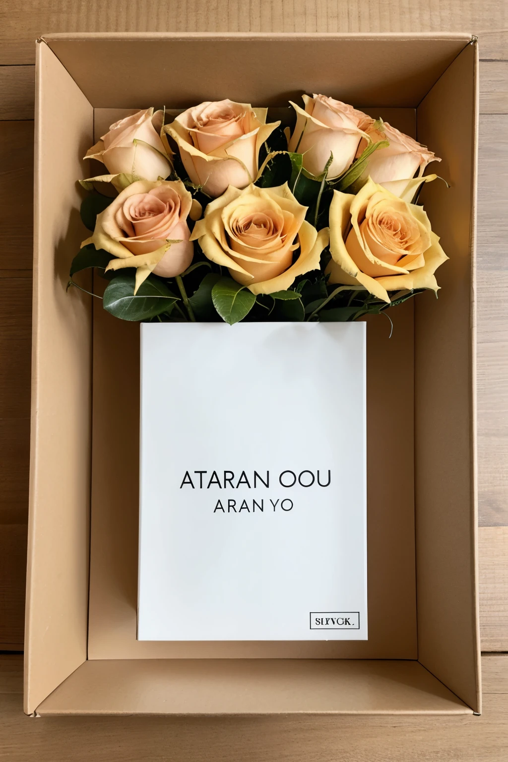a box with the name Ariana in the center and a thank you for existing below