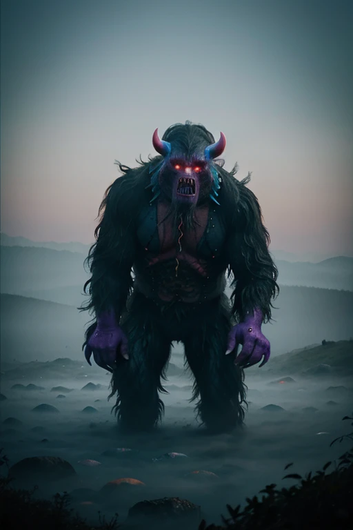 Beautiful monsters in the colorful fog
