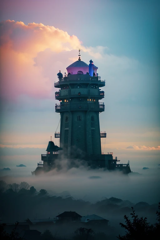Beautiful monsters in the colorful fog 