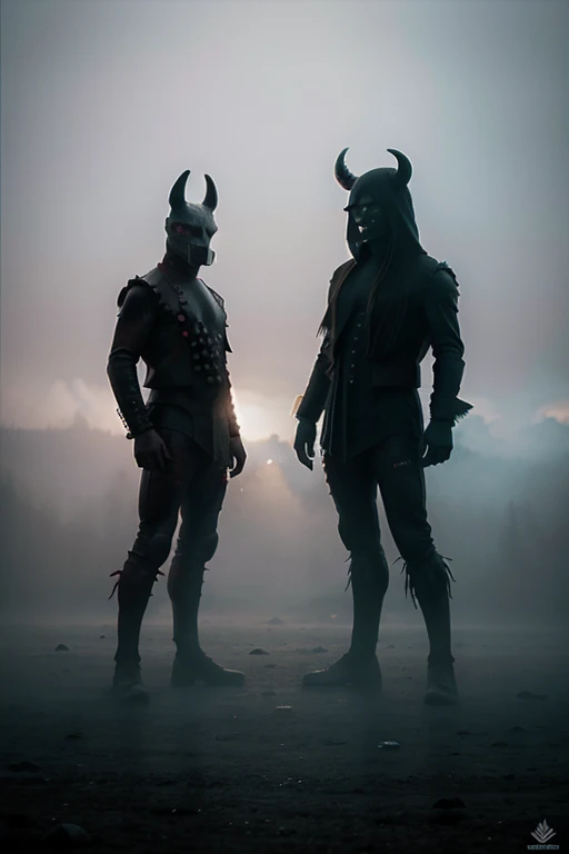 Beautiful monsters in the colorful fog