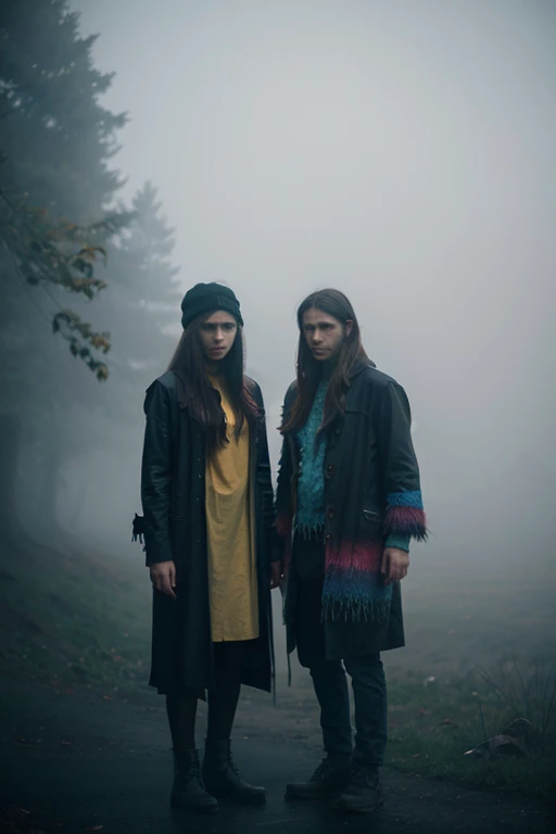 Beautiful monsters in the colorful fog