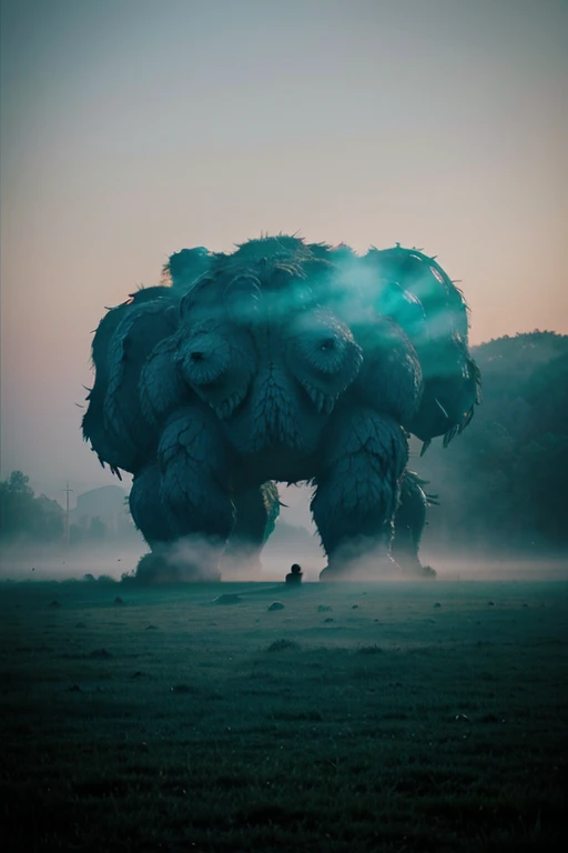 Beautiful monsters in the colorful fog 