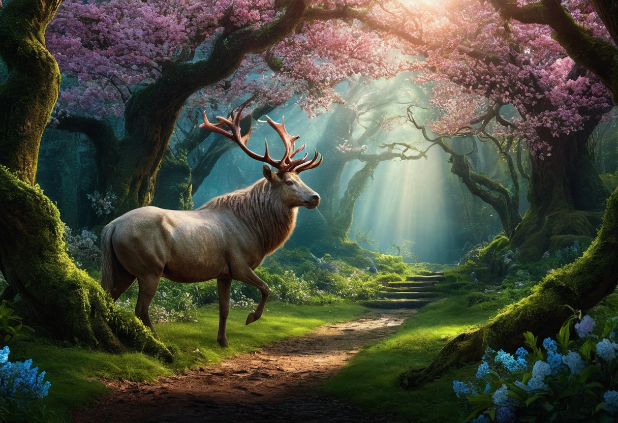 best quality,4k,ultra-detailed,HDR,UHD,professional,stunning,dark lighting,mythical creatures,ethereal atmosphere,magical forest,beautiful detailed eyes,sharp focus,masterpiece,realistic, dreamy colors,majestic,mysterious,mystical animals,fantasy world,vibrant,surreal,dramatic lighting,enchanted landscape,mythical beasts,extraordinary details,immersive,legendary creatures,magical realism,whimsical,unseen wonders,otherworldly,enchanted atmosphere,hidden beauty,untamed wilderness,ethereal beings,mesmerizing,mythical realm,imagination unleashed,lush greenery,fantastical,legendary realms Cherry flower