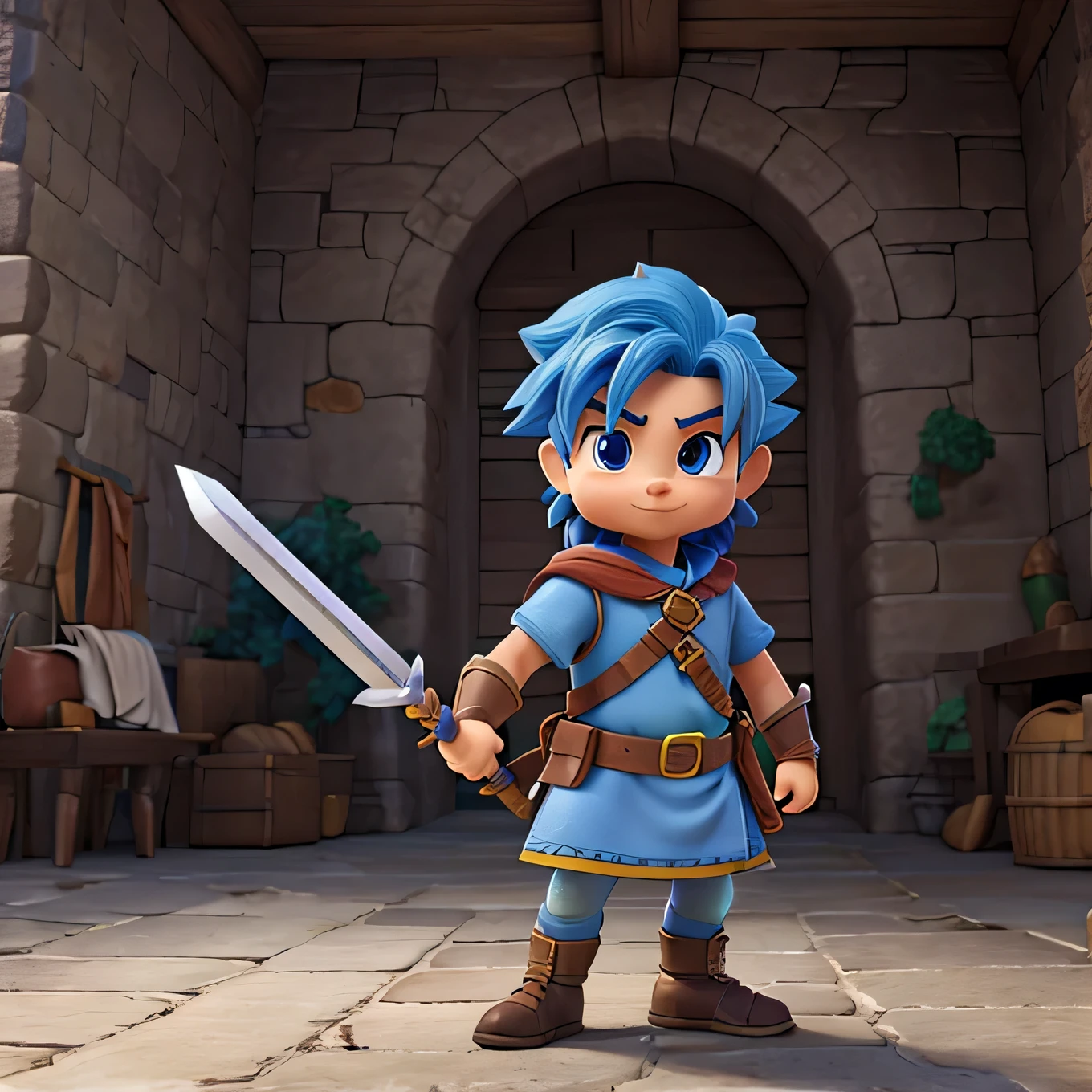 A  hero with a sword who appears in Dragon Quest、No background