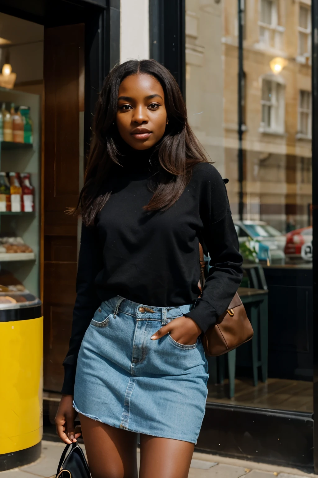 Beautiful African girl standing in London 
