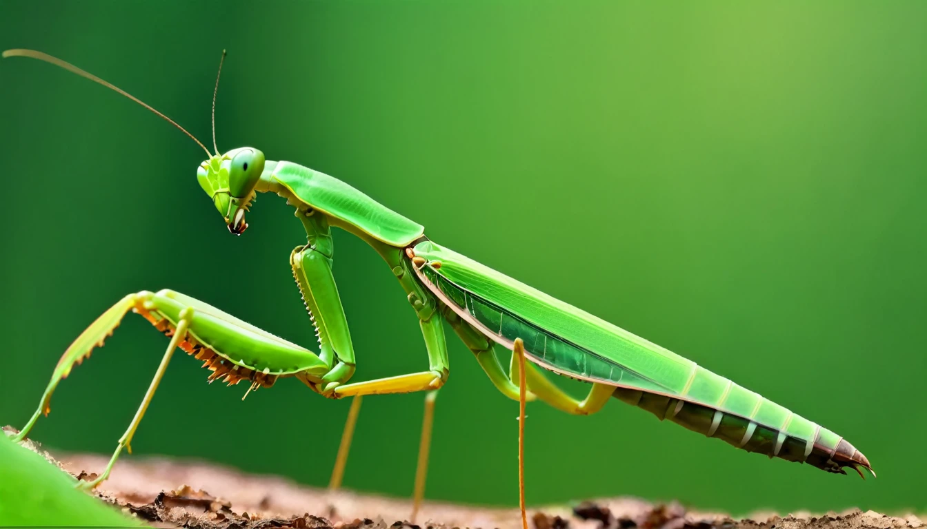 (Best Quality, 4K, 8K, High Definition, Masterpiece: 1.2), (Ultra Detailed, Realistic, Photorealistic: 1.37), Improbable défilé de mode d'une dizaine de sublime mantis androïdes verte émeraude, sublime hybride de femmes et d’insectes chimère futuriste, paysage d'une forêt immense et futuriste 