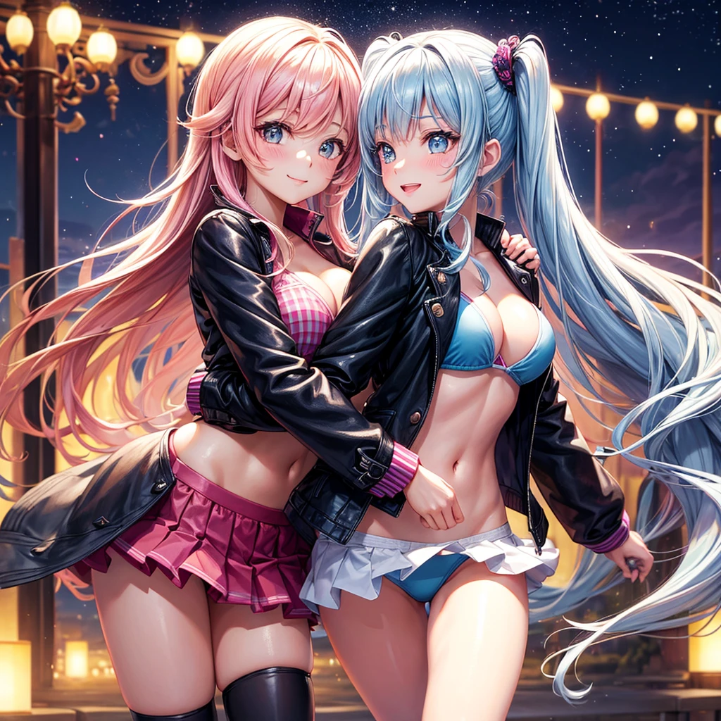 best quality,,smile,blazer,swimsuit,nepal,High-dimensional beautiful girl,leather jacket,Multidimensional beautiful girl,複数人のgirlが描かれている,They are hugging each other,Colorful,Different world,girlの集団,JK,Swimwear,bikini,girl,Sexy and cute,New generation,Evolution of fashion,middle School girlultiple girls are depicted,harem,idol group,starry sky background,photo shoot,long hair,wearing a cardigan,beautiful girlの国,girl's paradise,highest quality,big breasts,leather jacket,happy girl,horny girl,Blue eyes,perfect face,standing position,She has her bangs down,fur jacket,Beautiful eyes,smooth hair,perfect eyes,beautiful girl,Angel Girl,multicolored hair colors,naughty girl,beautiful,High-dimensional beautiful girl,Multidimensional beautiful girl,gathering,Group、,