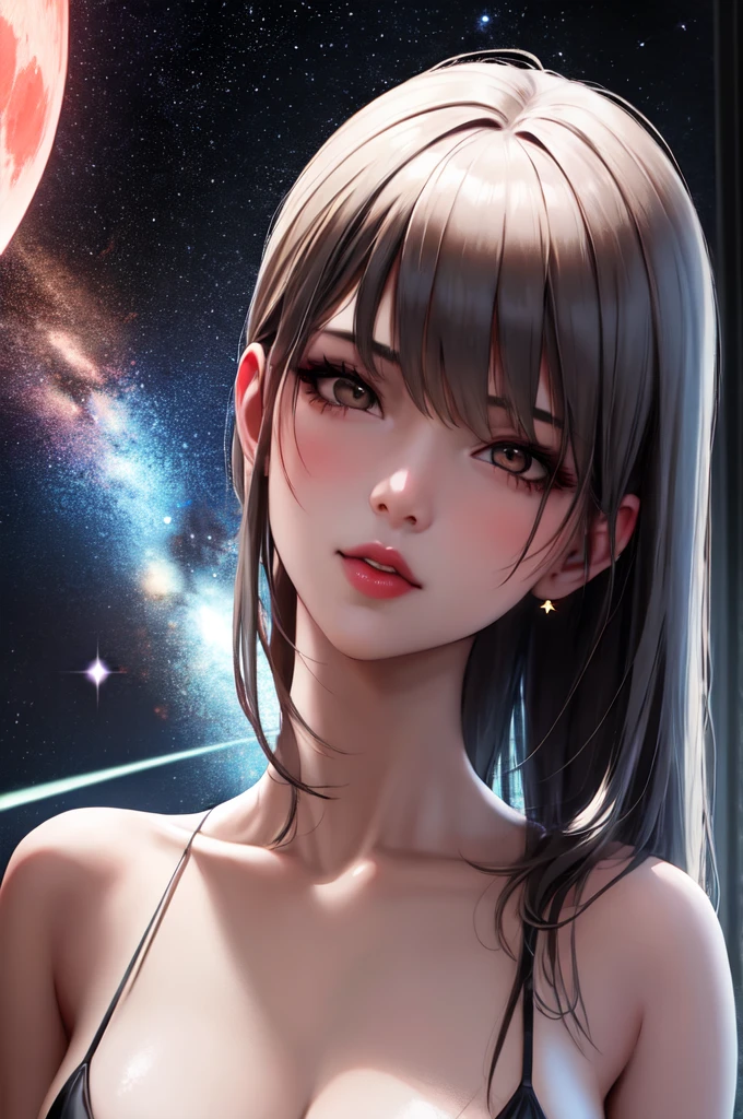1girl, beautiful face, ((white eyes)), sexy pose, Red moon in the background, stars, space, (lightroom:1.13), soft light, (natural skin texture:1.2), (hyperrealism:1.2), sharp focus, focused,[[realistic]]
Enseñando el culo en bikini