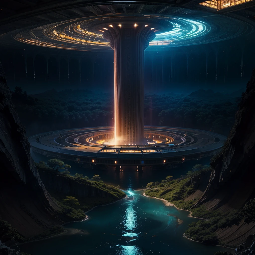 Best Quality,8k,Huge underground city,Underground Labyrinth,Anime Art,mysterious,lake,universe,Super huge structure,Super huge torii,Multidimensional,universeの心理,A world beyond imagination,High Dimension,Fantasy,future,Different space,Nature,romantic,universe,A world beyond imagination,Dream world,New World,Huge river,masterpiece,最高masterpiece,perfection,