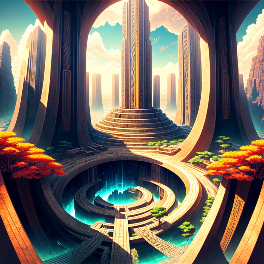 Best Quality,8k,Huge underground city,Underground Labyrinth,Anime Art,mysterious,Super huge structure,Super huge torii,Multidimensional,A world beyond imagination,High Dimension,Fantasy,Different space,Nature,romantic,A world beyond imagination,Dream world,Huge river,masterpiece,最高masterpiece,perfection,