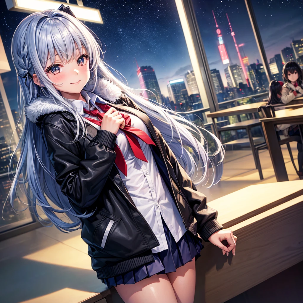best quality,,smile,blazer,swimsuit,nepal,School,classroom,Collective of girls,JK,A girl taking off her uniform,Sexy and cute,Uniform of the Future,Ribbon on uniform,evolution系ファッション,middle School girlultiple girls are depicted,harem,idol group,infinite possibilities,leather jacket,hoodie,fur jacket,Clothing of the future,evolution,starry sky background,photo shoot,long hair,wearing a cardigan,beautiful girlの国,girl's paradise,highest quality,big breasts,leather jacket,happy girl,horny girl,Blue eyes,perfect face,standing position,She has her bangs down,fur jacket,Beautiful eyes,smooth hair,perfect eyes,beautiful girl,Angel Girl,multicolored hair colors,naughty girl,beautiful,High-dimensional beautiful girl,Multidimensional beautiful girl,gathering,Group、,