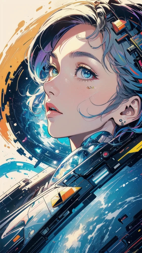 (((masterpiece, highest quality))),(((solo:1.2))),(((1girl:1.2))),32k wallpaper, very detailed, poster, vintage science fiction,(((((geometric cinematic movie poster))))), ((bauhaus)),(shape),(((abstract))),(mid century modern),movie poster,(((((portfolio))))),(((((Close-up))))),(((((bust up))))),((((more various angle)))),(((highlight))),Vast landscape,((((heterochromia)))),(((complete. detailed face))),(((Extremely talented))),(((most complecated machine))),(Colorful color scheme),(reflection light leak)