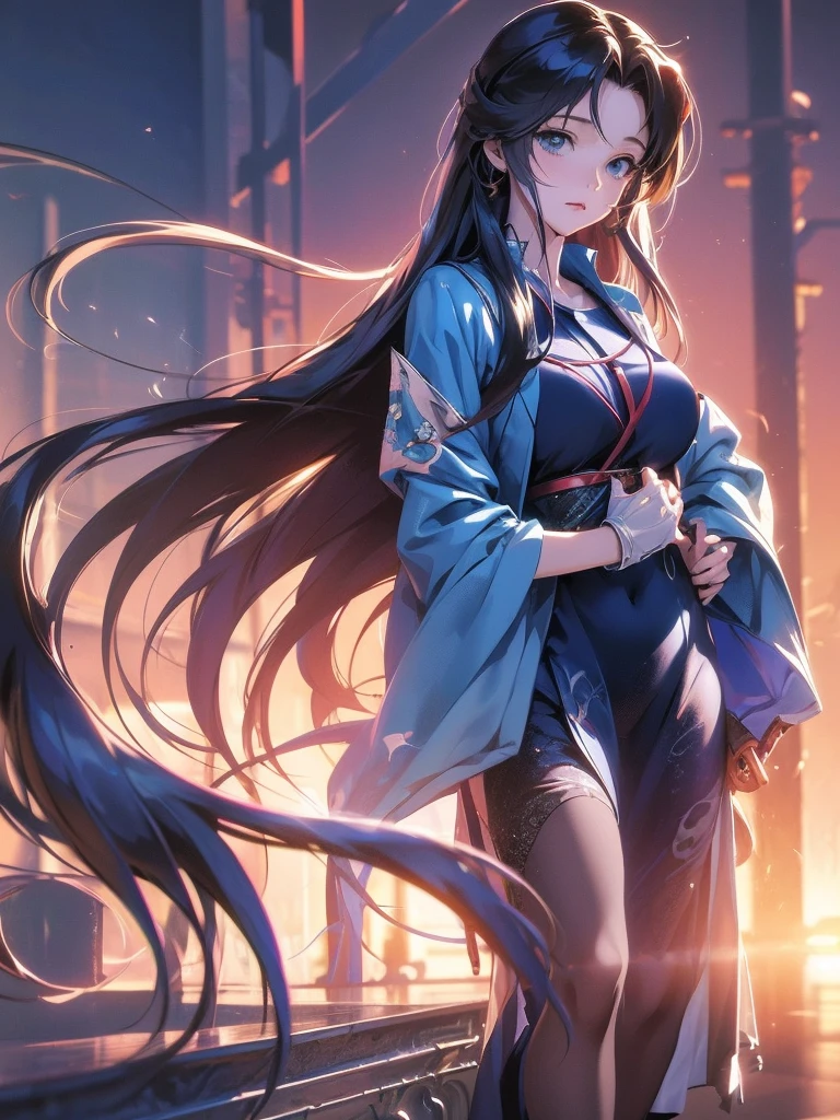 anime girl with long hair and a blue shirt posing for a picture, realistic anime 3 d style, 3 d anime realistic, photorealistic anime, photorealistic anime girl render, smooth anime cg art, anime styled 3d, realistic anime artstyle, anime realism style, anime style. 8k, realistic young anime girl, render of a cute 3d anime girl