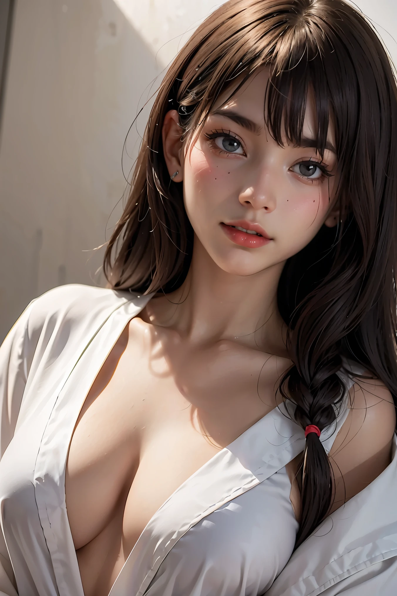 (Top image quality)，2023 Animation，Top animation quality，High-definition animation details，Detailed wallpaper，(masterpiece)，(medium view), solo，A woman is (lamia)，Pretty face，Fine black long hair，neat bangs，realistic face，close eyes，light smil，(Wearing only a loose bathrobe:1.2)，[big breast]，[Black snake tail，snake tail very smooth]，looking at viewer，Flowers background，(Lying in the embrace of the snake&#39;s tail:1.3)，(lots of fog:1.5)，(sexy feeling:1.3)